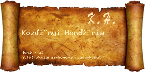 Kozányi Honória névjegykártya