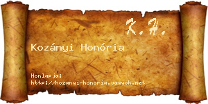 Kozányi Honória névjegykártya